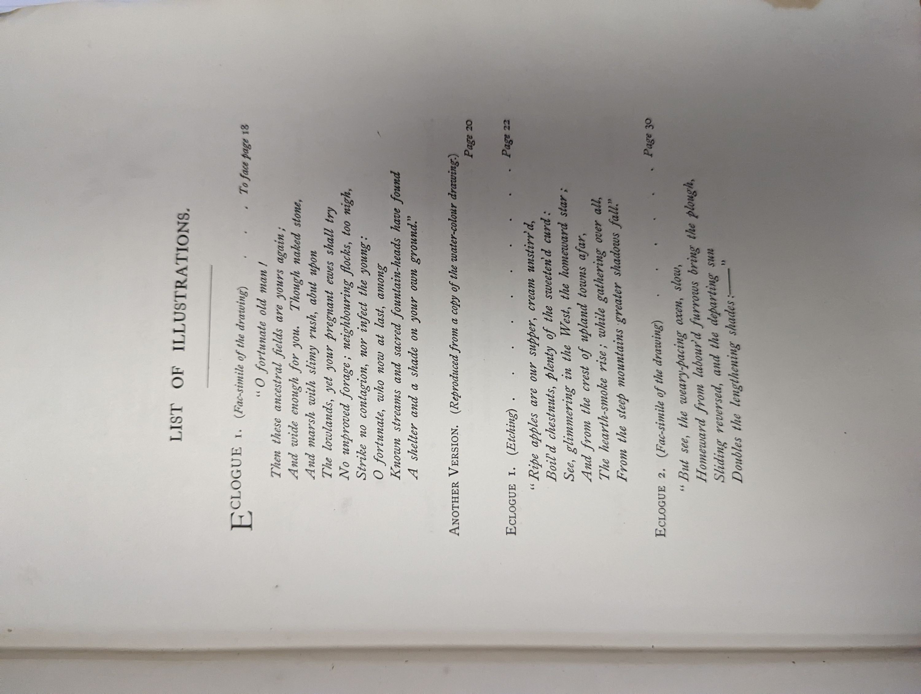 Vergilius Maro, Publius, - The Eclogues of Vergil, an English Version, illustrated by Samuel Palmer, with 14 plates, including 5 original etchings, folio, green cloth gilt, Seeley & Co; London, 1883